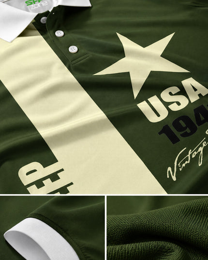 USA 1841 Printed Polo Tee  #PP131