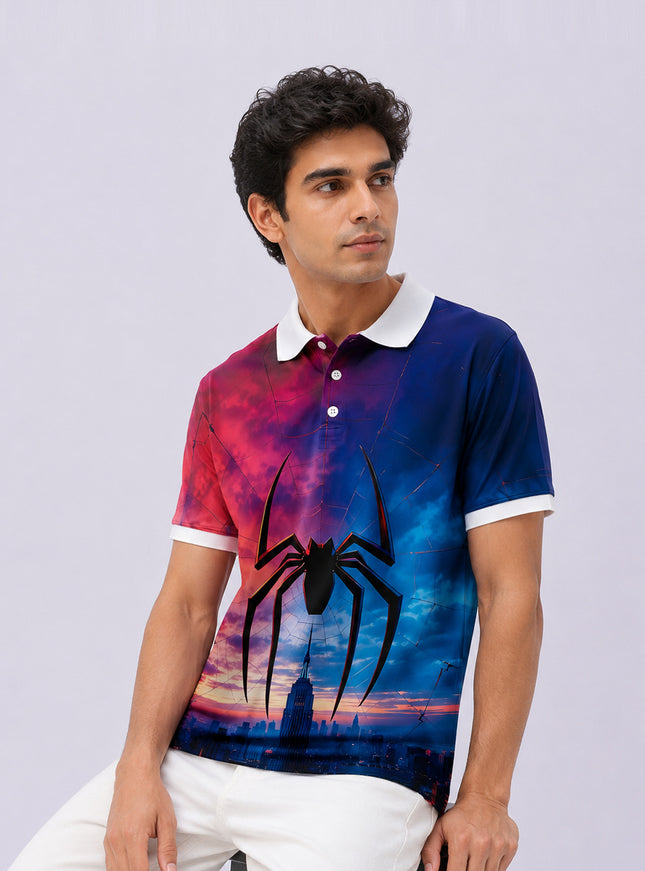 Big Spider Printed Polo #PP112
