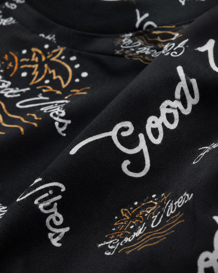 Good Vibes Black Printed T-Shirt #PT182