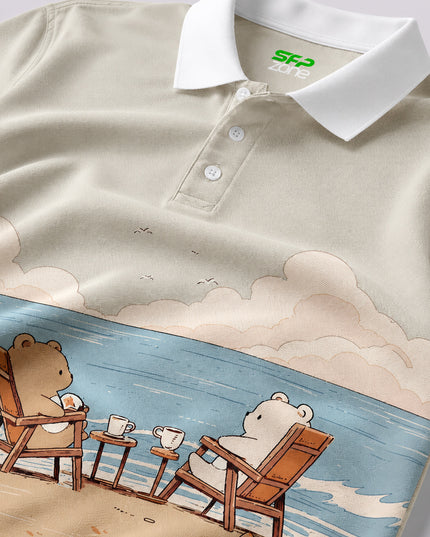 Beach Garden Party Printed Polo T-Shirt #PP193