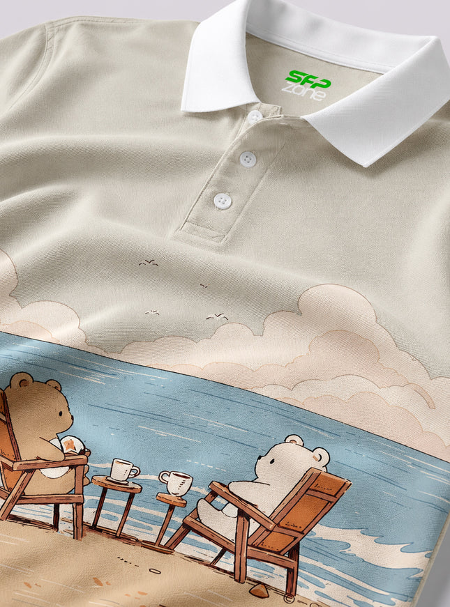 Beach Garden Party Printed Polo T-Shirt #PP193