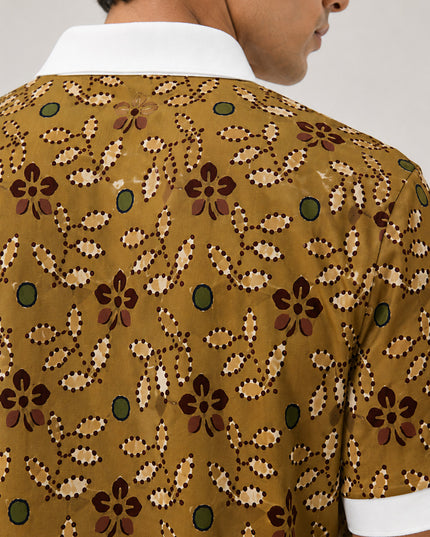 Hand Drawn Floral Printed Polo #PP111