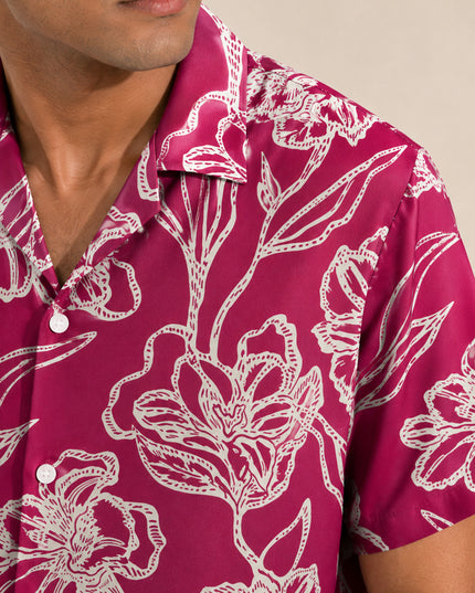 Hand-Drawn Bloom Print Shirt