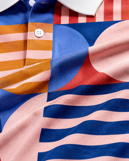 Colourful Abstract Printed Polo #PP101