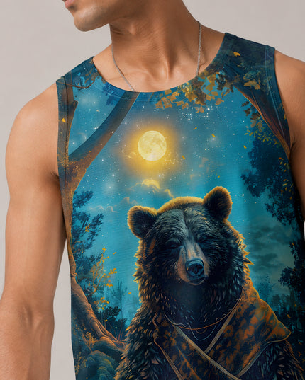 Bear Worshiping Printed Sando #129