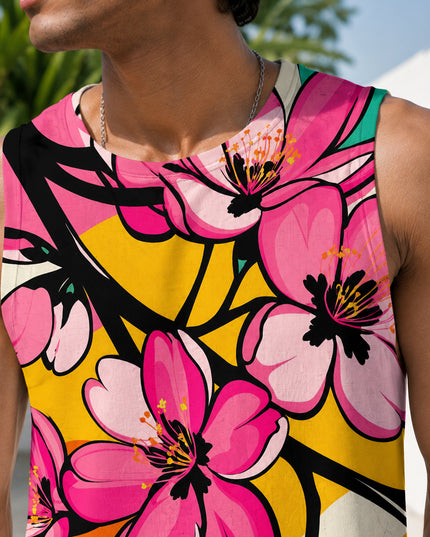 Pink Floral Printed Sando #110