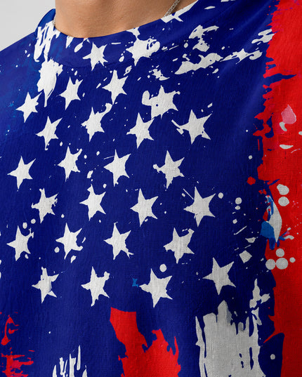 US Flag Print T-Shirt #PT165