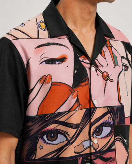 Sad Girl Comic Print Shirt