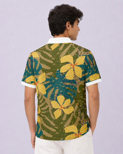 Fig Floral Printed Polo #PP121