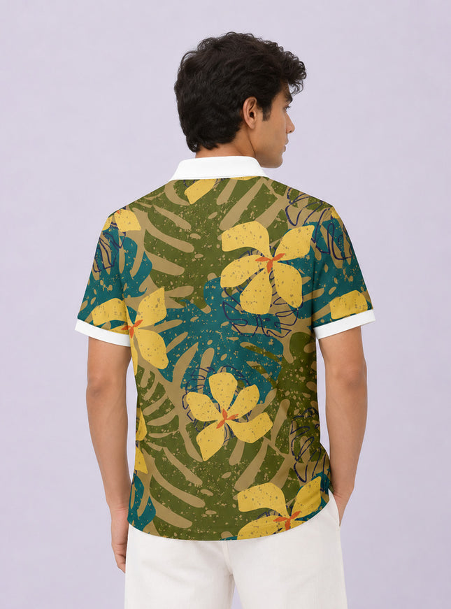 Fig Floral Printed Polo #PP121