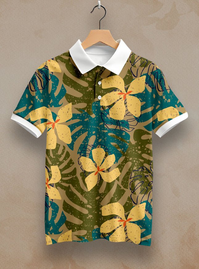 Fig Floral Printed Polo #PP121