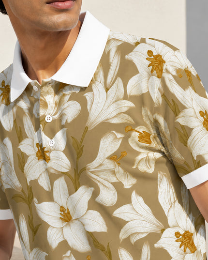 Lily Floral Printed Polo #PP109