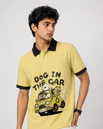Dog In the Car Printed Polo T-Shirt  #PP151