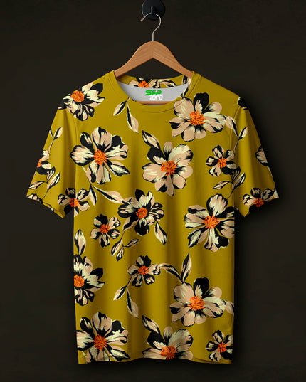 Floral Green Printed Tees #PT106