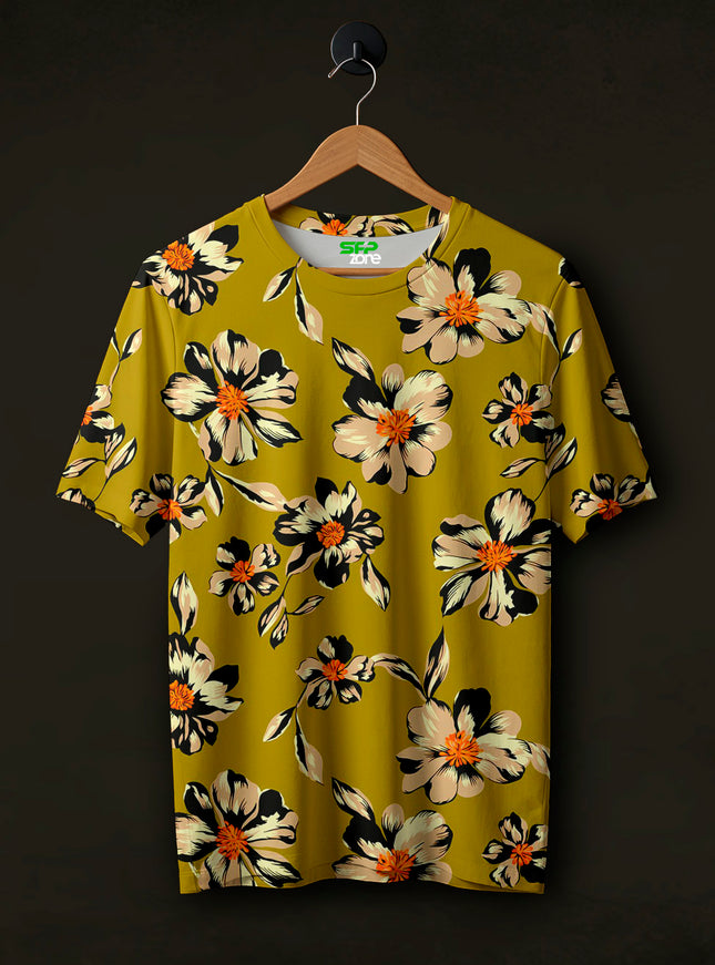 Floral Green Printed Tees #PT106