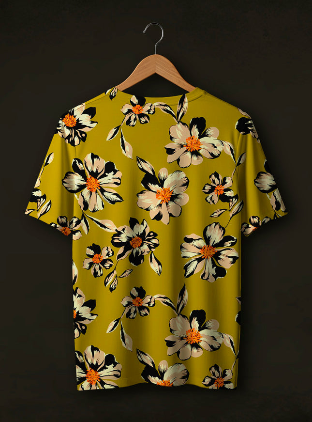 Floral Green Printed Tees #PT106