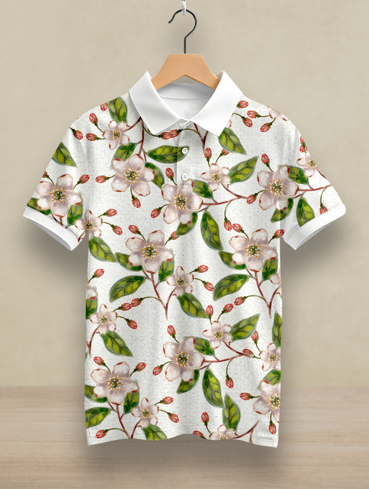 Green Leaf Printed Polo #PP120