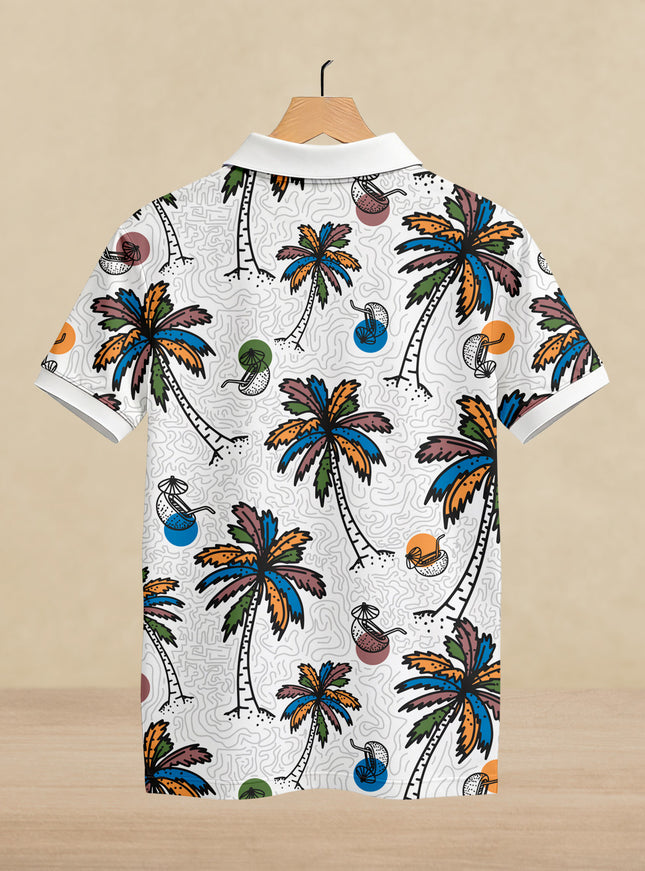 Palm Tree Printed Polo #PP119