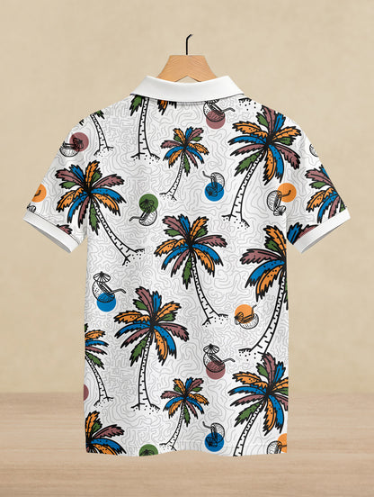 Palm Tree Printed Polo #PP119