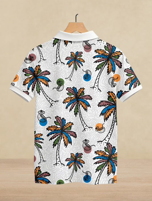Palm Tree Printed Polo #PP119