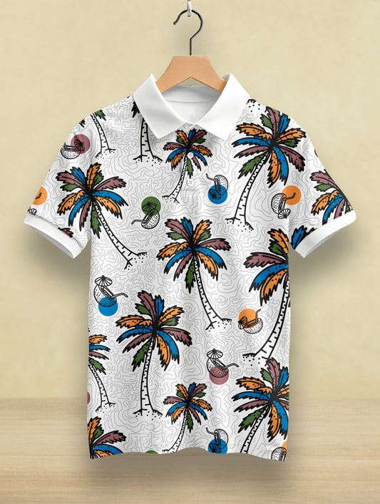 Palm Tree Printed Polo #PP119