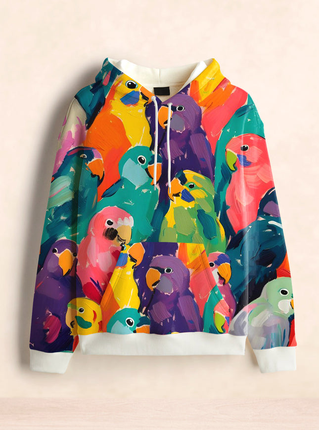 Parrots Printed Hoodie #105