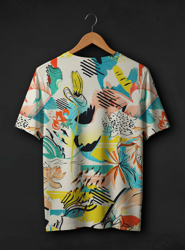 Abstract Floral Printed T-Shirt #PT169