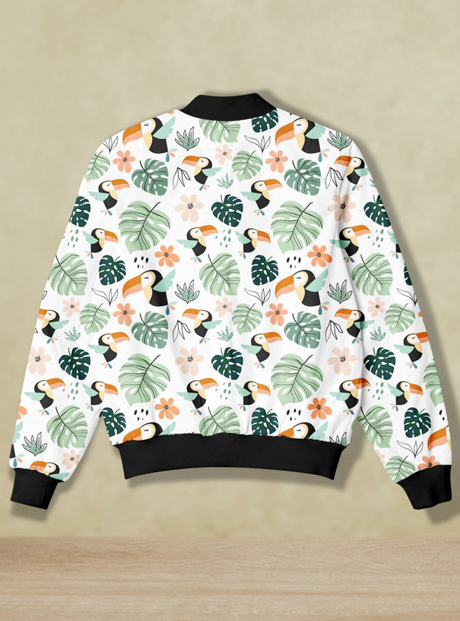 Toucan Printed Bomber Jacket #BJ105
