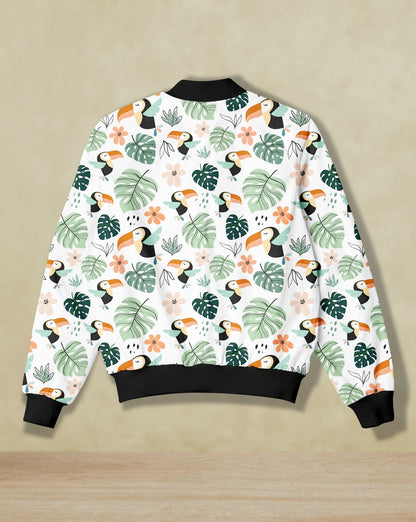 Toucan Printed Bomber Jacket #BJ105