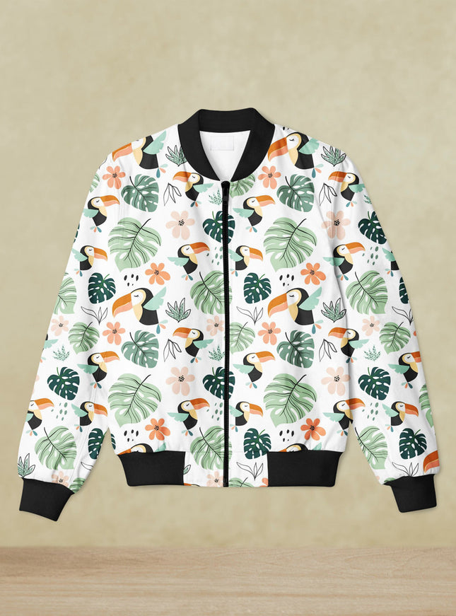 Toucan Printed Bomber Jacket #BJ105