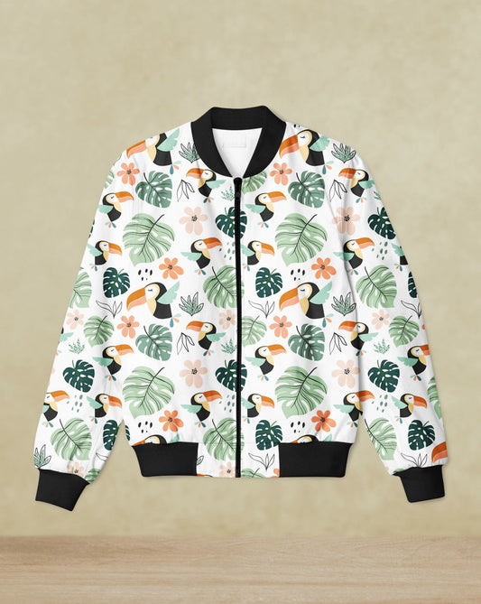 Toucan Printed Bomber Jacket #BJ105