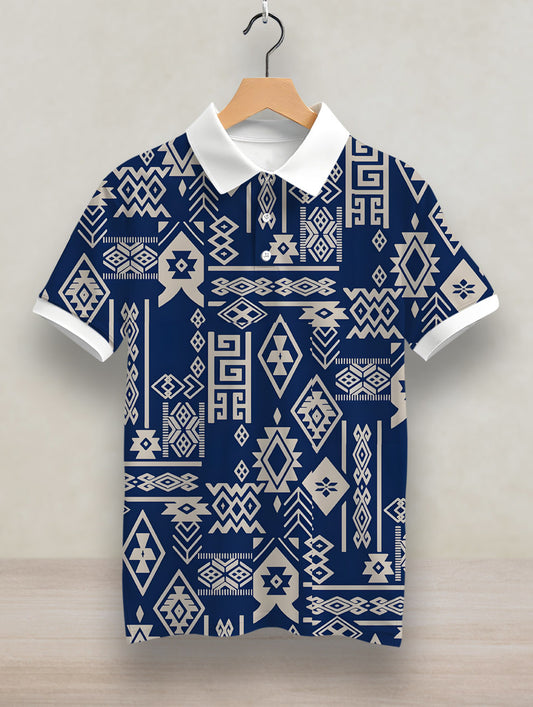 Ethnic Pattern Printed Polo #PP117