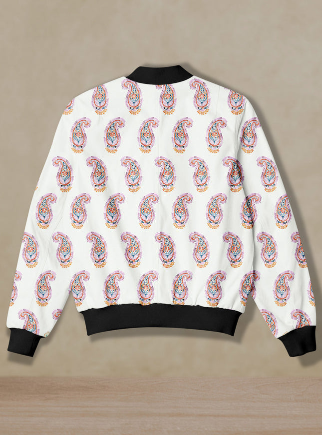 Classic Art Print Bomber Jacket #BJ107