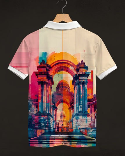 Structural Printed Polo Tee  #PP134