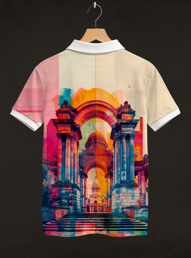 Structural Printed Polo Tee  #PP134