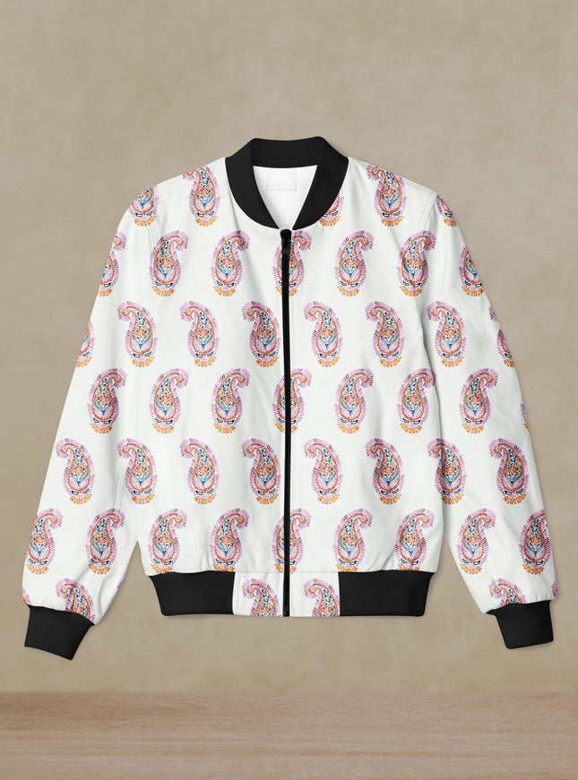 Classic Art Print Bomber Jacket #BJ107