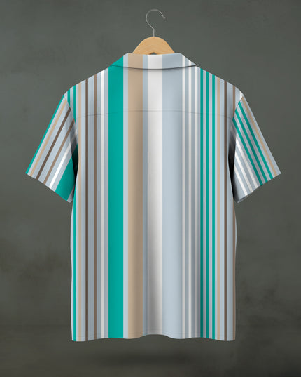 Multicolor Barcode Stripe Printed Shirt