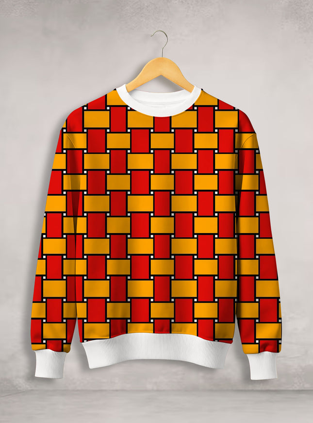 Woven Pattern Printed Sweatshirt #116