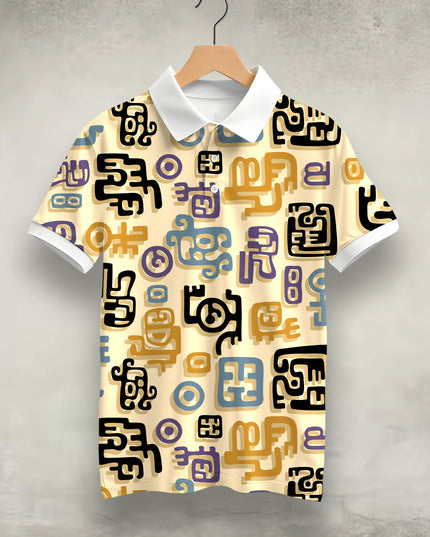 Abstract Doodle Polo T-Shirt  #PP129