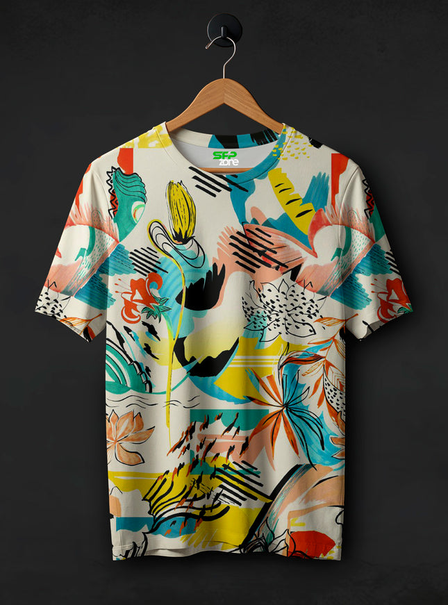 Abstract Floral Printed T-Shirt #PT169