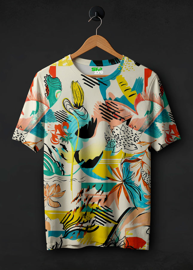 Abstract Floral Printed T-Shirt #PT169