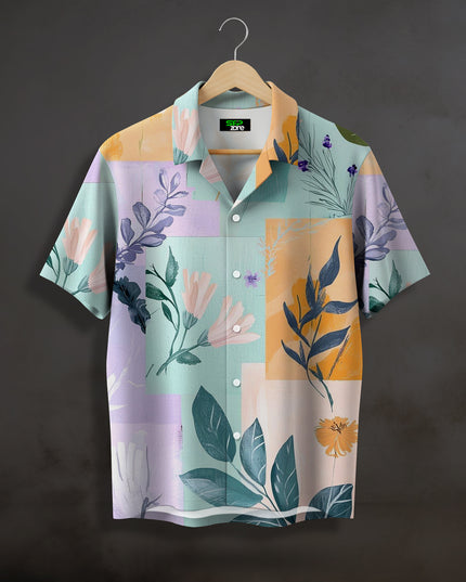 Artistic Floral Collage Printed Shirt