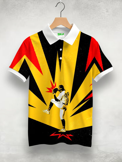 Baseball Printed Polo Tee #PP154