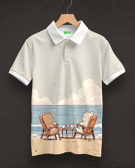 Beach Garden Party Printed Polo T-Shirt #PP193