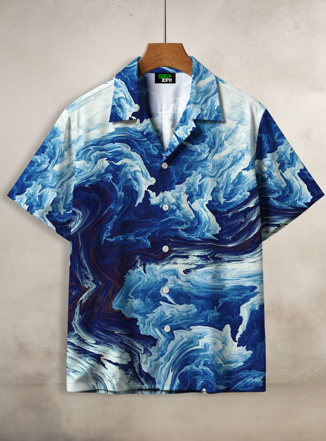 Blue Waves Printed Shirt