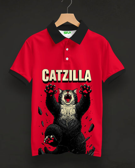 Catzilla Printed Polo T-Shirt #PP192