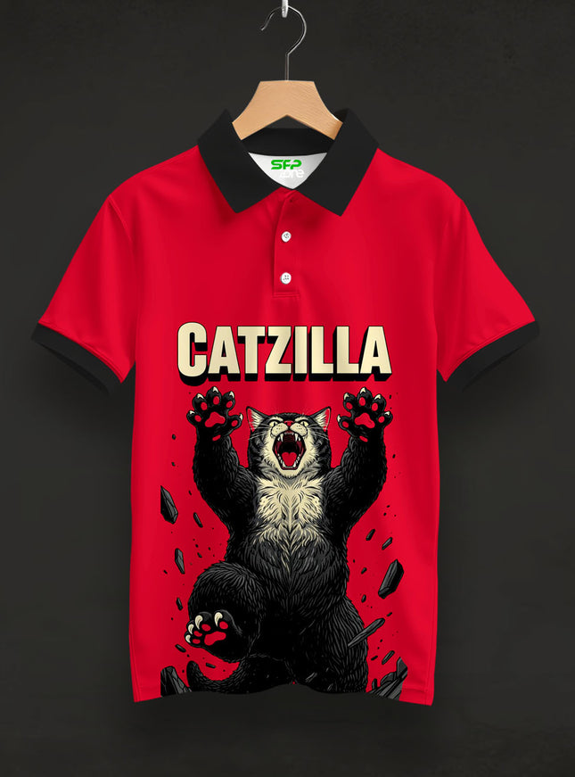 Catzilla Printed Polo T-Shirt #PP192