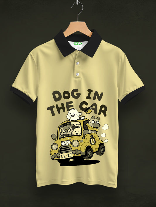 Dog In the Car Printed Polo T-Shirt  #PP151