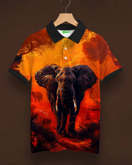 Elephant Printed Polo Tee  #PP150