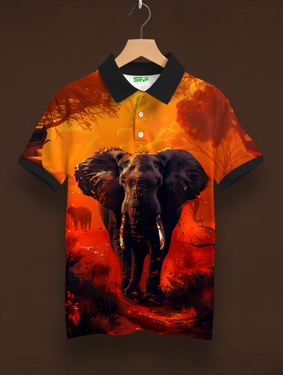 Elephant Printed Polo Tee  #PP150
